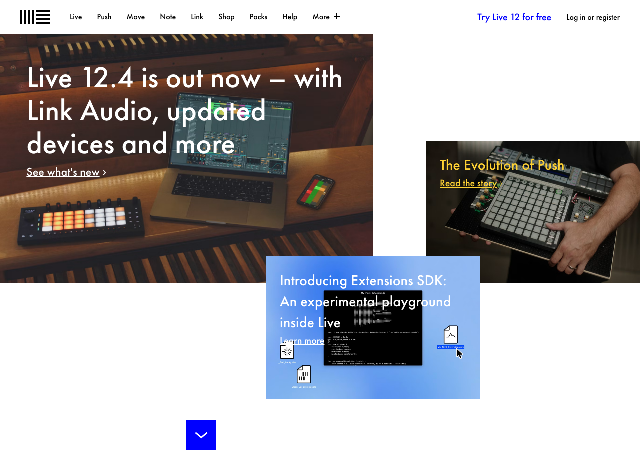 Capture d'écran du site ableton.com