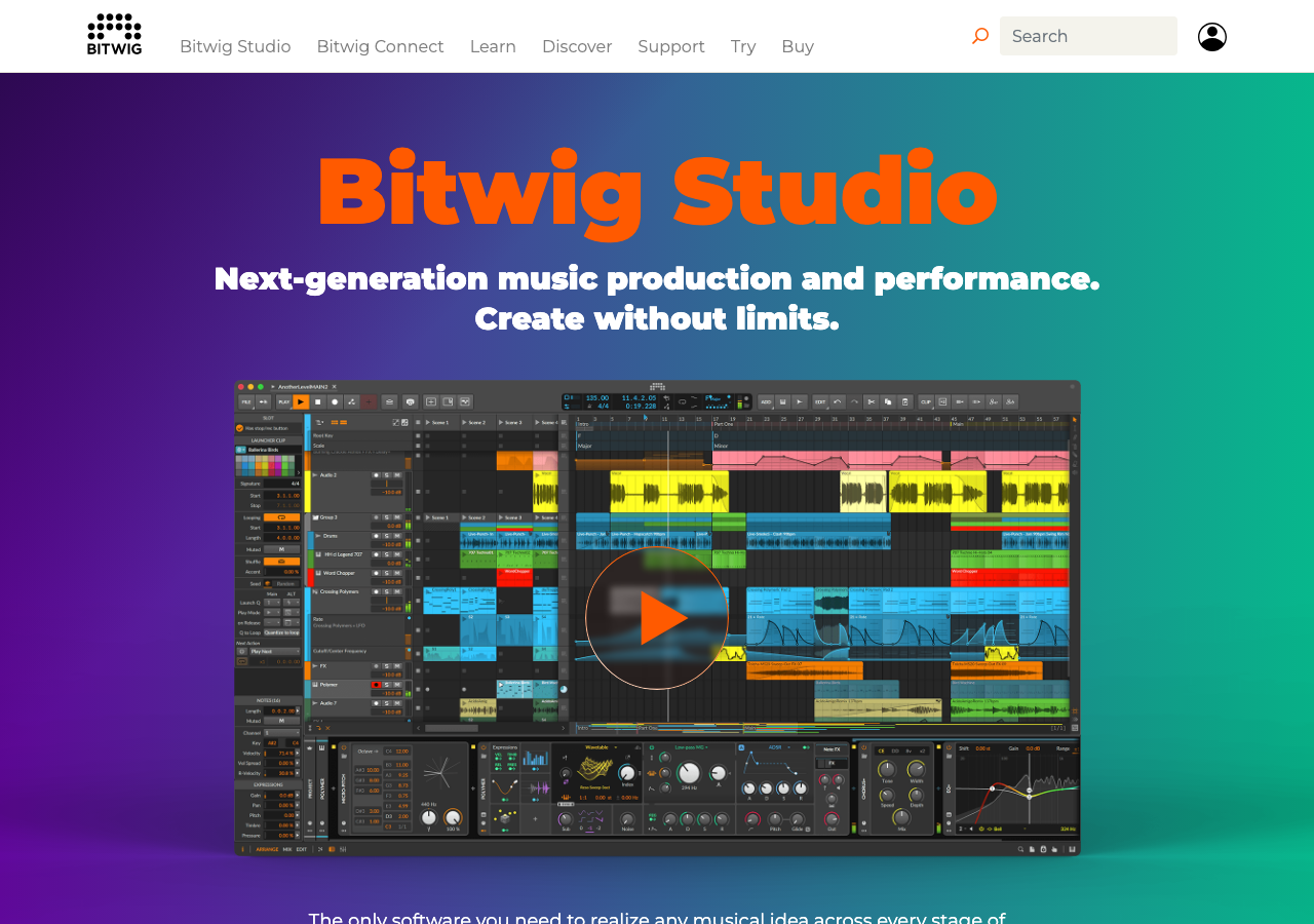 Capture d'écran du site bitwig.com