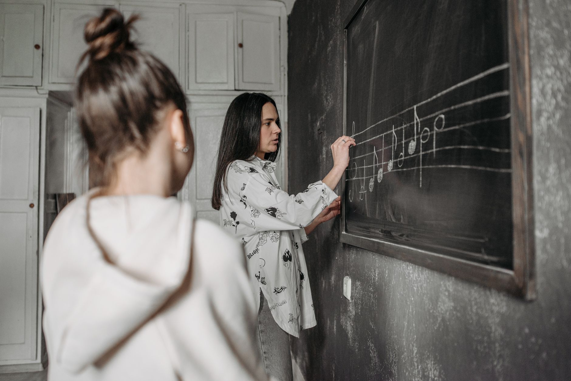 Se former à la musique — salle de classe musique instruments